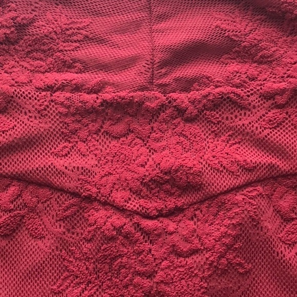 Intimately FREE PEOPLE Red Harper Lace Halter Sleeveless Mini Dress Size XS - Picture 9 of 11